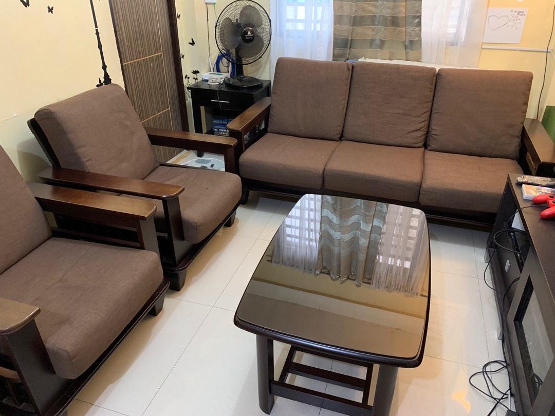 blims Original Mahogany Sofa Set with center table, Furniture & Home