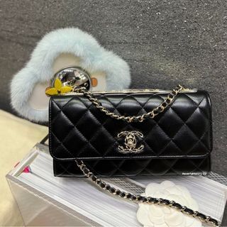 CLASSIC CHANEL BLACK Crocodile Flap Bag with Silver Hardware