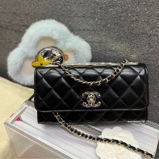 CHANEL 23C Black Caviar Crossbody Bag Gold CC HW CoCo YOU Grained Calfskin  Flap