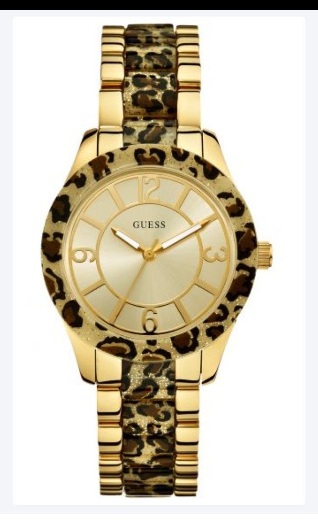 Guess leopard print watch discount