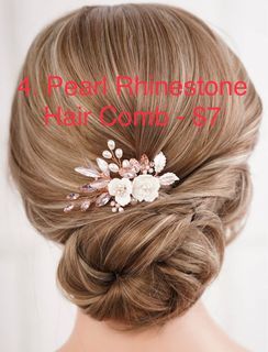 Bridal Prom Pearl Rhinestone hair comb