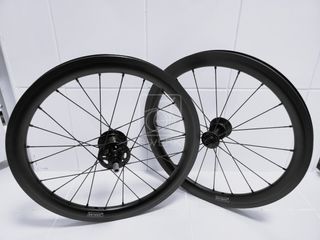 Brompton B+ Hubsmith Lightweight External 3 or 4 Speed Wheelset High Profile wheelset Black Hard Anodized | Similar to Hubsmith A349 Bumbee | Hand built in TW