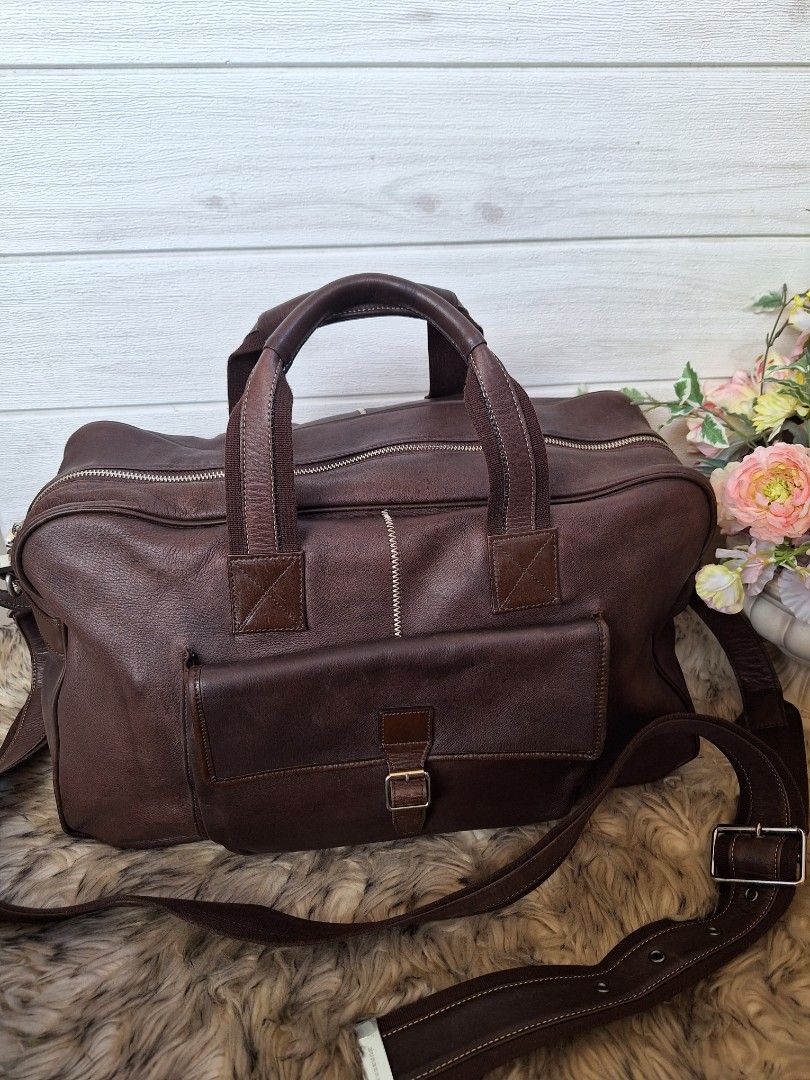 Burberry leather store duffle bag