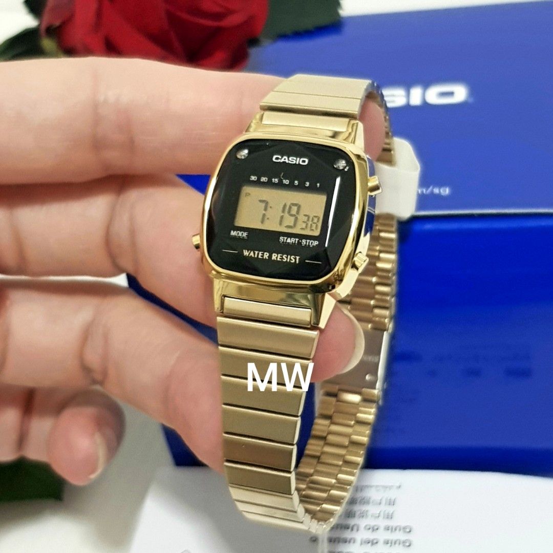 Casio LA 670WGAD 1D Ladies Natural Diamonds Retro Vintage Watch LA670 LA670WGA