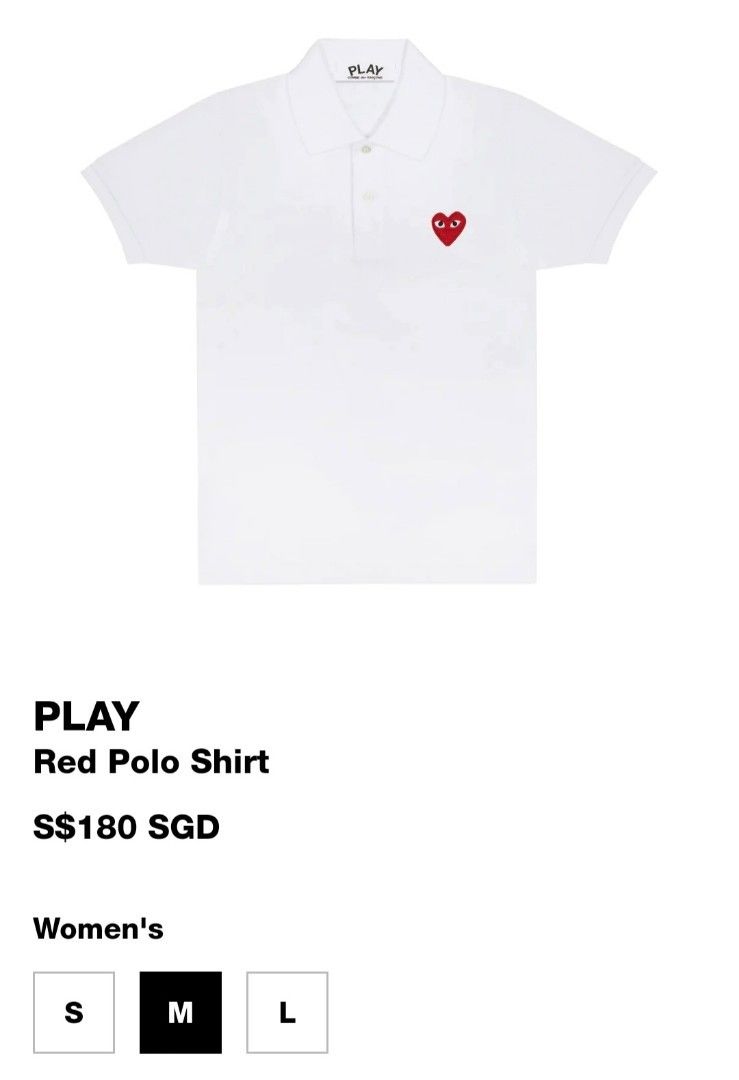 cdg polo shirt white