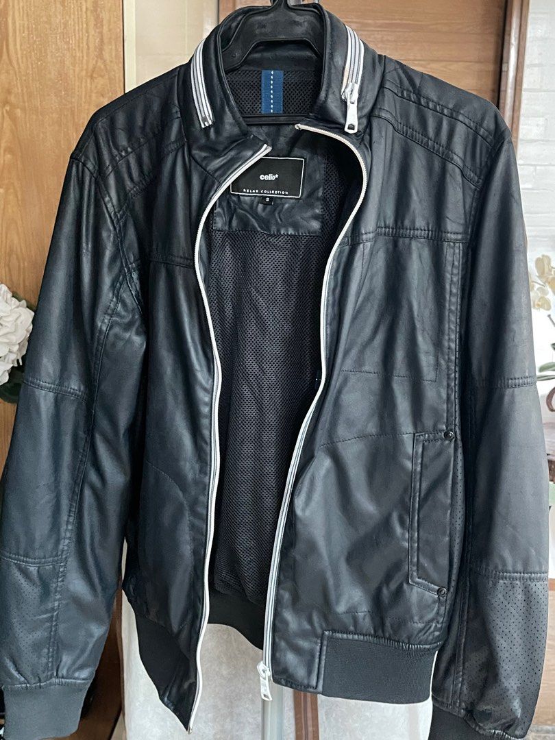 Celio Leather Bomber Jacket on Carousell