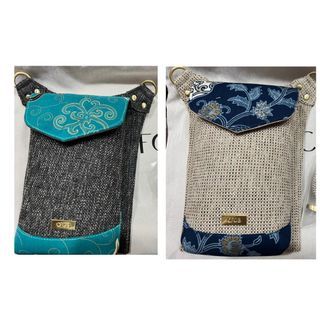 CFOB Batik design flap on jute cross body bag