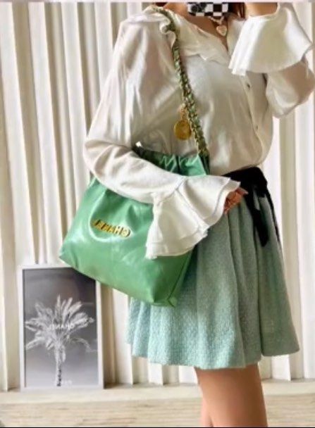 Chanel C22 Small Seafoam Green Shiny Calfskin Leather in GHW/ Microchipped  2022, Luxury, Bags & Wallets on Carousell