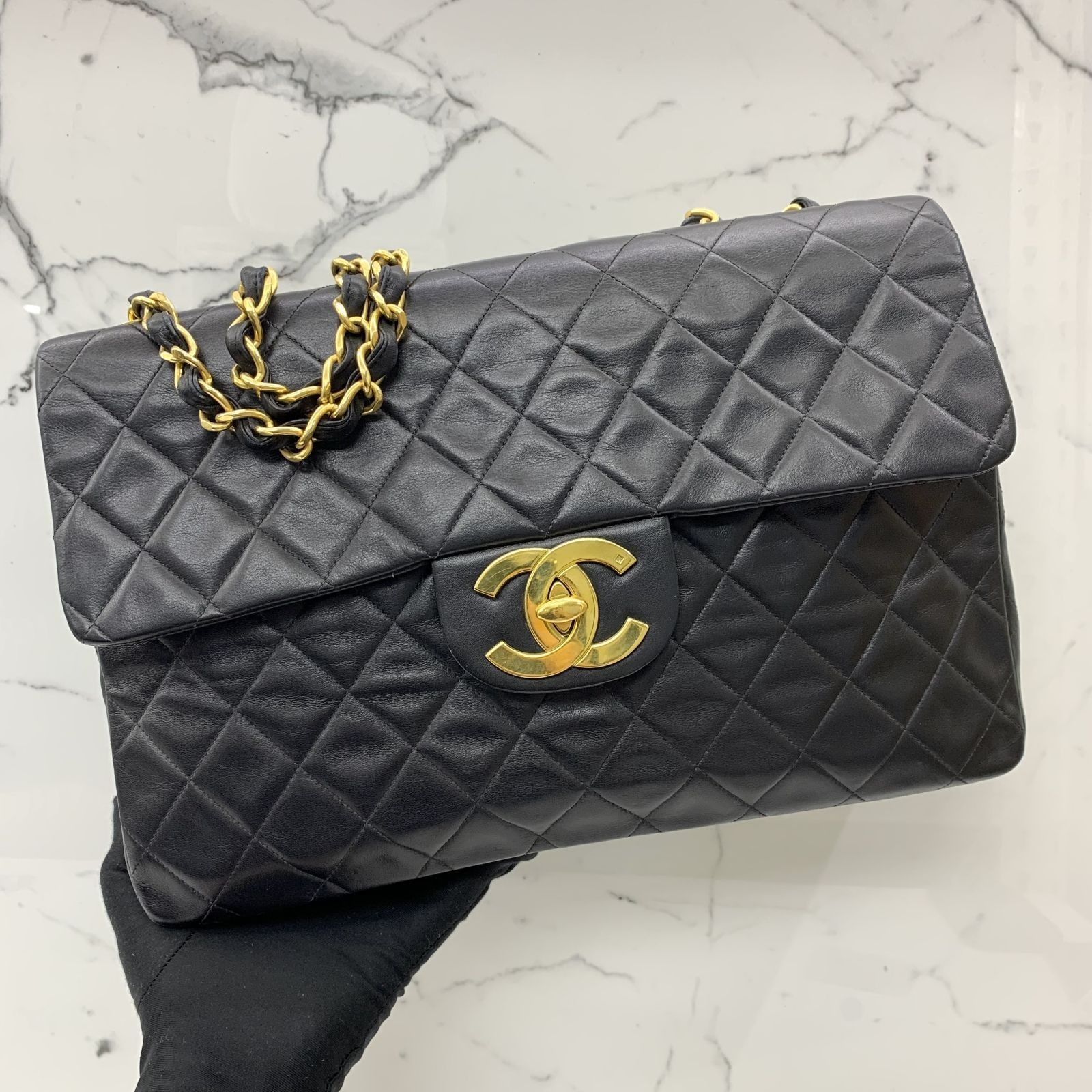 Chanel Chanel 13 Maxi Jumbo Black Quilted Leather Shoulder Flap Bag