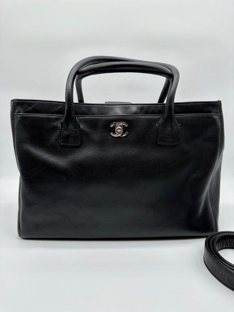 Chanel Black Deerskin Leather Large Cerf Executive Tote Chanel