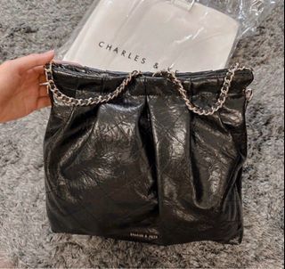 Black Duo Double Chain Hobo Bag - CHARLES & KEITH US