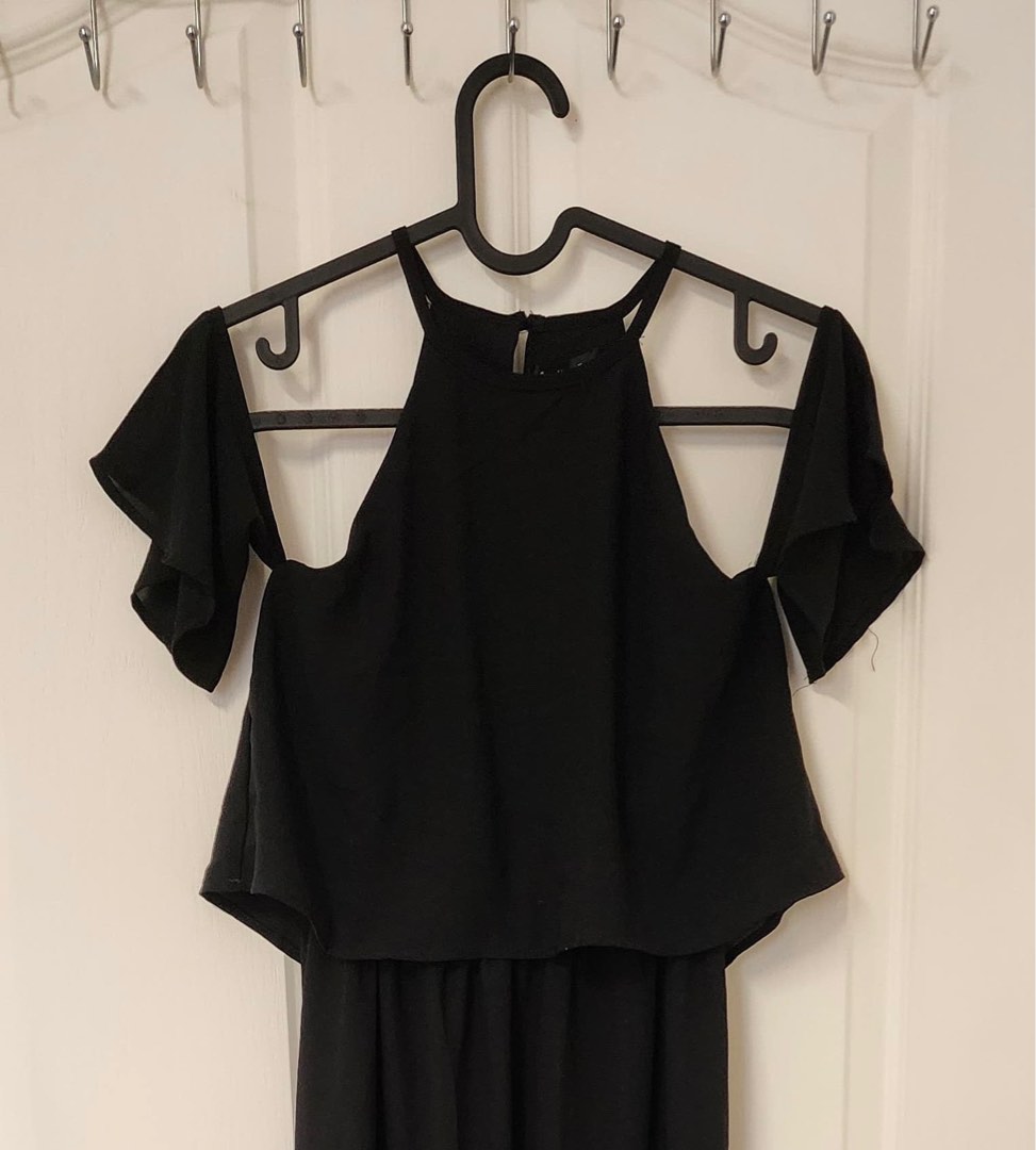 Cold shoulder black maxi dress wardrobe must have Women s