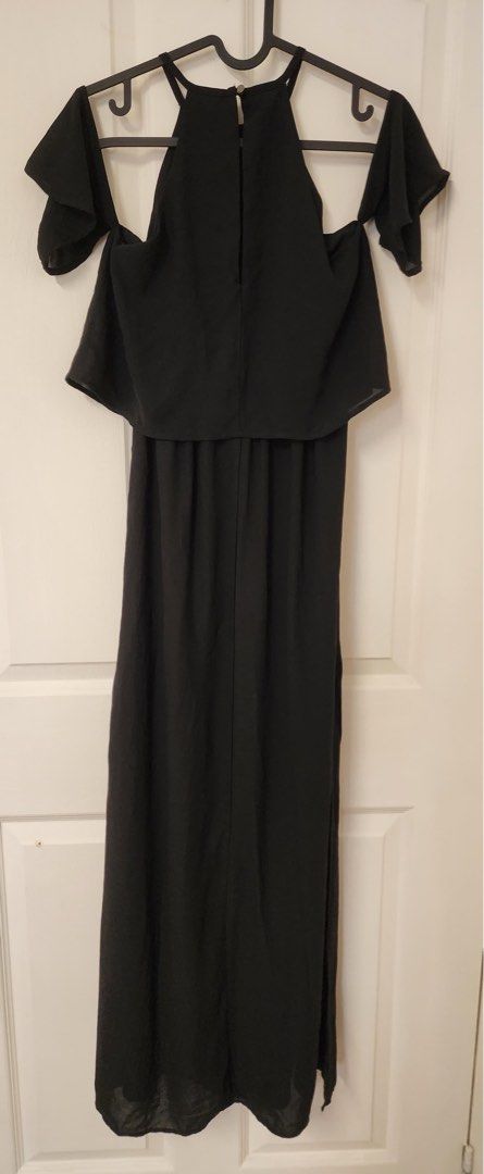 Cold shoulder black maxi dress wardrobe must have Women s