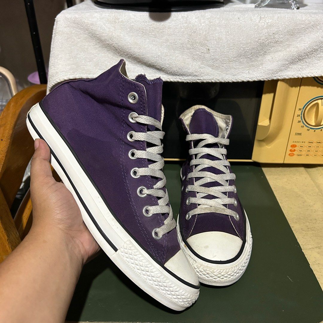 Dark purple high top converse store