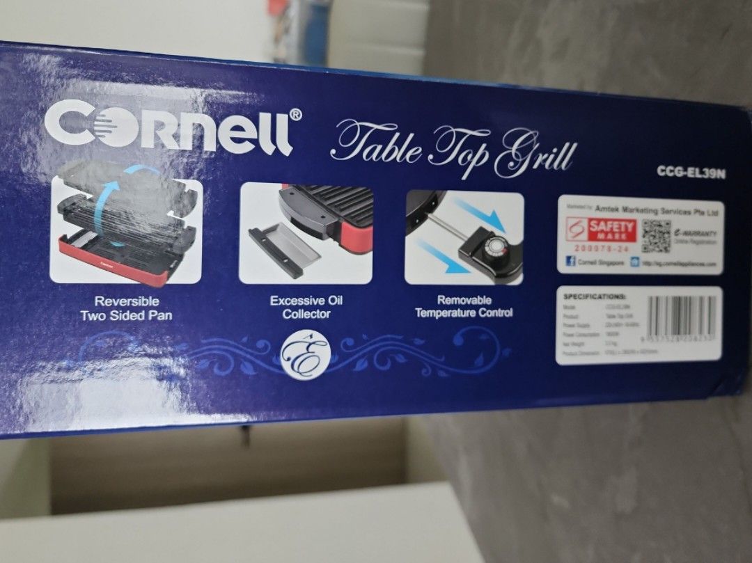 Cornell Indoor Electric BBQ Grill CCGEL39N - Amtek Marketing Services Pte  Ltd