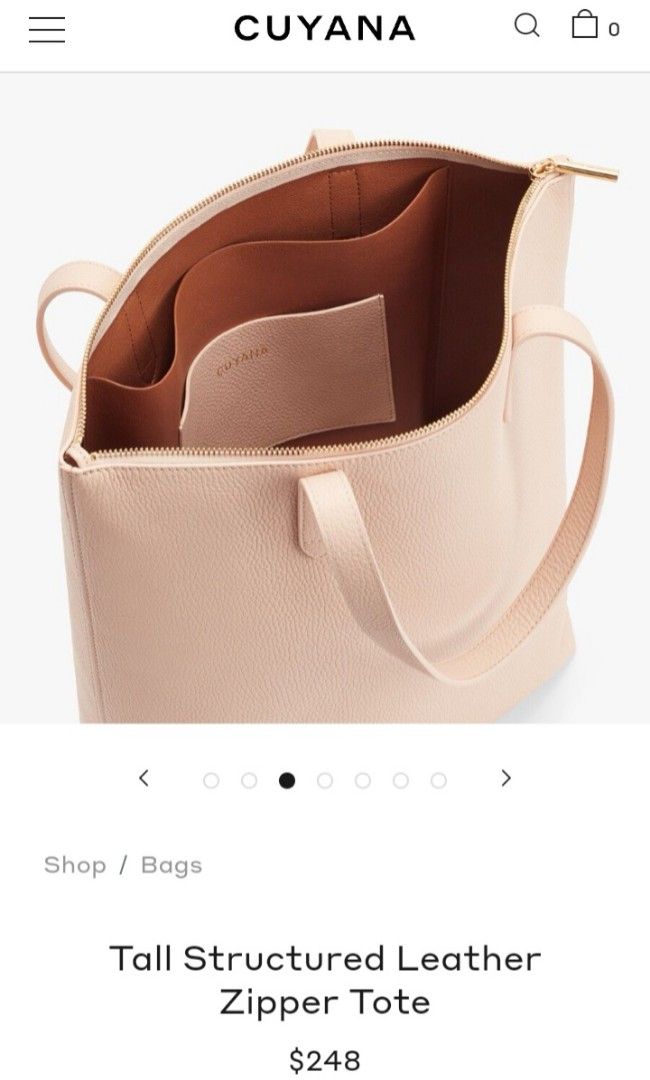 Cuyana tall structured leather online zipper tote