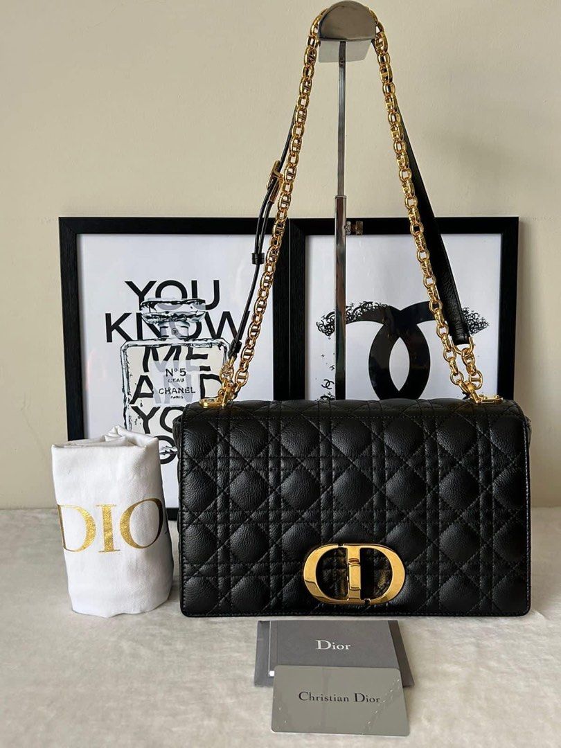 Dior Caro Large Bag (Category: Luxury Bags & Wallets) located in Manila. Submitted by bagislifeshop (Listing ID 1252780853, Image 1). Description: ☑️Available in Pampanga ✅Condition: 9/10 ✅Material: Supple Cannage Calfskin ✅Color: Black in GHW ✅Inclusions: Dustbag .