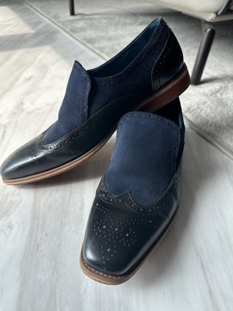 Mens blue suede dress shoes clearance