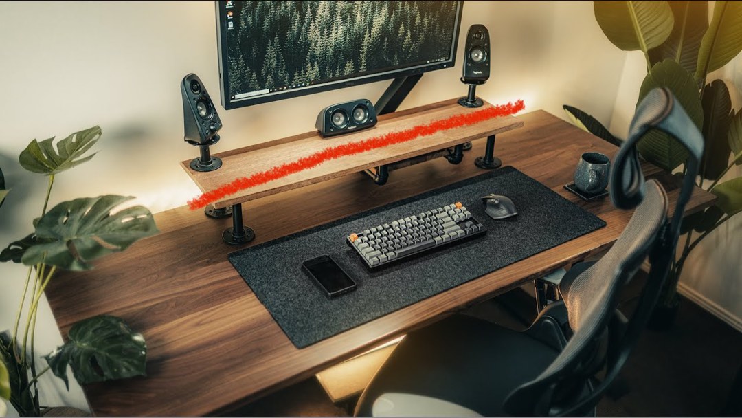 Dual Hardwood Standing Desk Premium Walnutwood, Furniture & Home