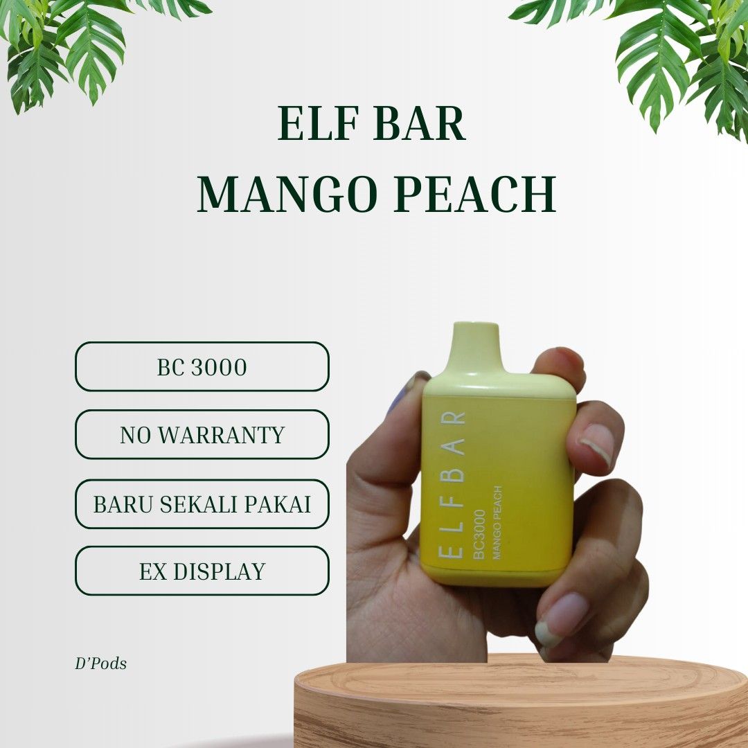 ELF BAR DISPOSABLE PODS 3000 PUFF SECOND RASA MANGO PEACH on Carousell