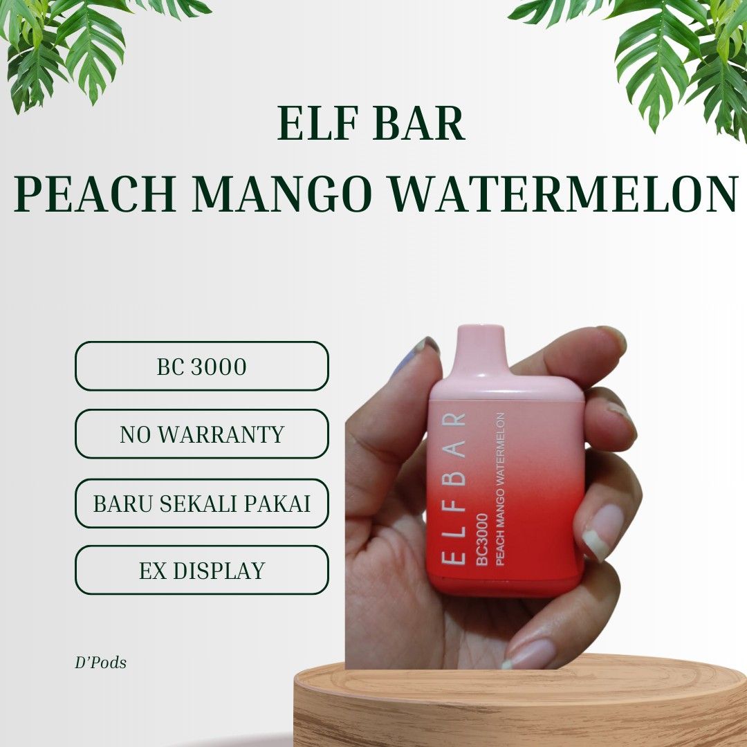 ELF BAR DISPOSABLE PODS 3000 PUFF SECOND RASA PEACH MANGO WATERMELON, Elektronik, Lainnya di