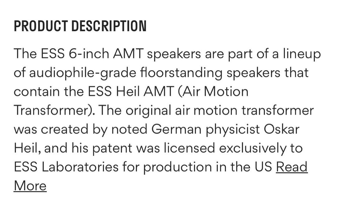 ESS 6” AMT speaker, Audio, Soundbars, Speakers & Amplifiers on Carousell