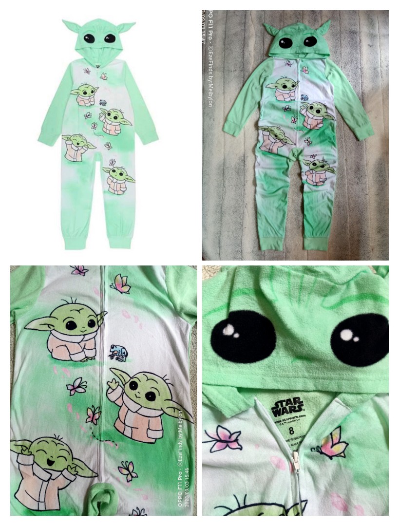 EZEFINDS Starwars The Mandalorian Grogu Yoda Sleepwear Onesie Costume,  Babies & Kids, Babies & Kids Fashion on Carousell