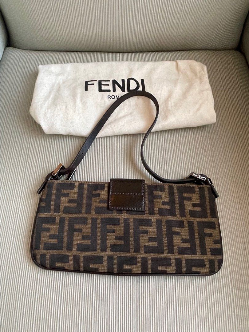 Fendi Tobacco Zucca Canvas Mini Pochette Bag