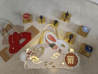🥮FREE FAIRY LIGHTS💥 2-in-1 Lantern Gift Box for 50g / 80g / 100g Mooncake // White Rabbit Jade Bunny Design