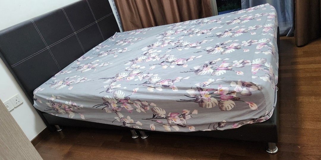 Free queen bed frame with mattress and sofa, Furniture & Home Living