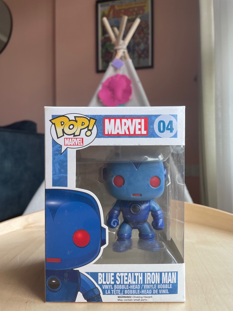 Funko Pop Marvel Blue Stealth Iron Man no. 04., Hobbies & Toys, Toys &  Games on Carousell