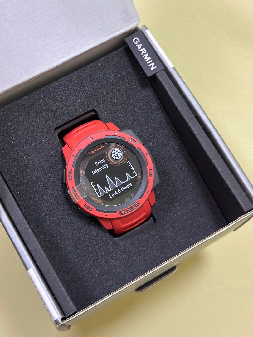 Garmin Instinct Solar Smart Watch Flame Red