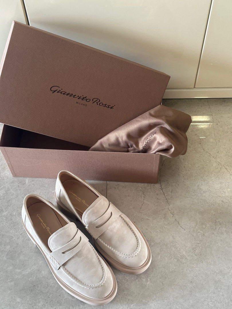 BNIB Gianvito Rossi Suede Loafers Women s Fashion Footwear