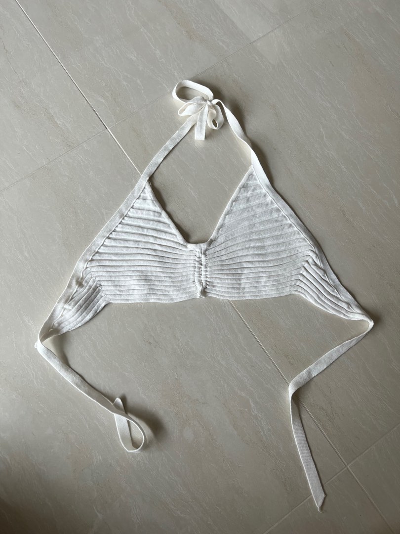 Glassons White Knit Halter Top, Women's Fashion, Tops, Sleeveless on ...