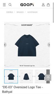 Goopi goopimade DE-03 Oversized Logo Tee - Bathyal