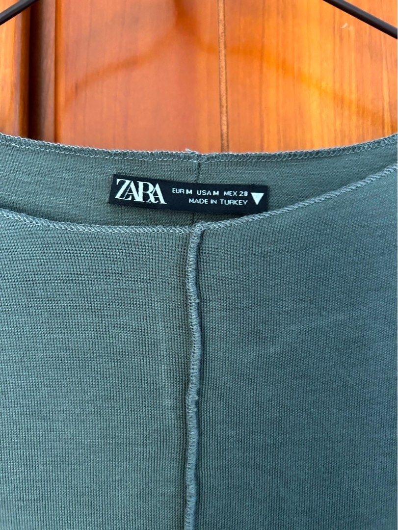 Grey Zara crop top, Women's Fashion, Tops, Longsleeves on Carousell