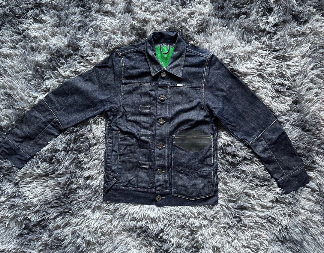 Gstar men unisex blue denim long sleeve jacket