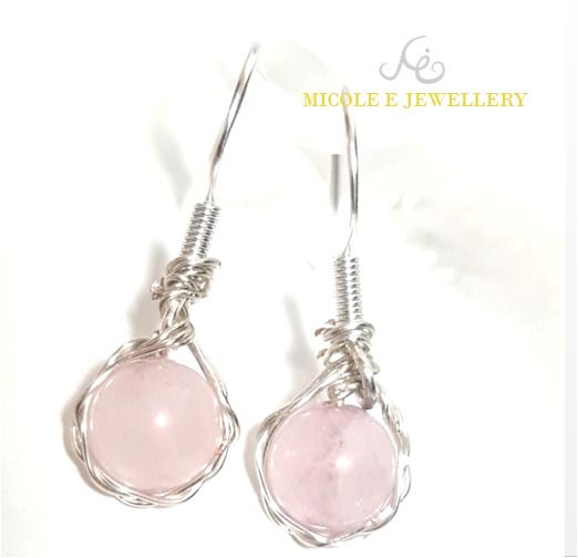 Raw rose quartz earrings sale