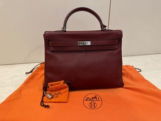 Preowned Hermes Kelly 35 Orange Togo Gold Hardware #P