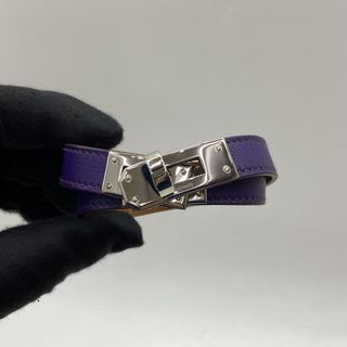 At Auction: Hermes Black Box Calf Leather Kelly Double Tour Bracelet