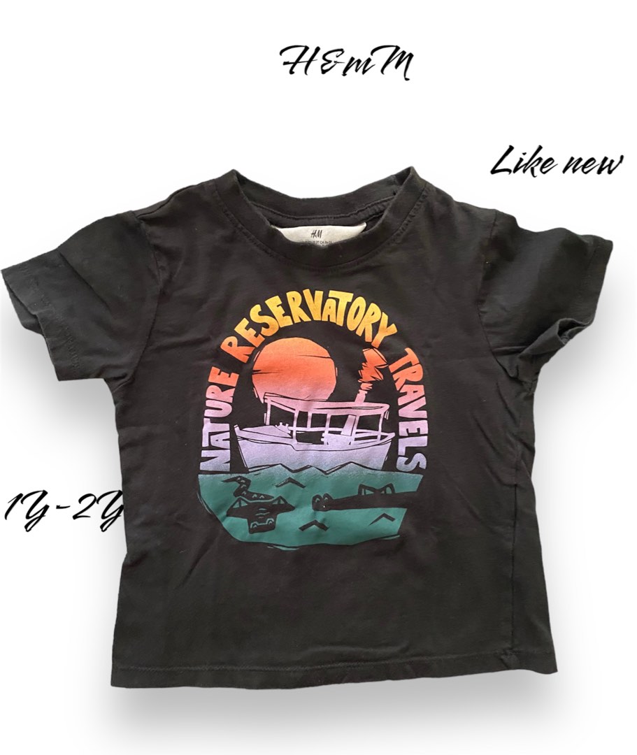 H&M Black Shirt, Babies & Kids, Babies & Kids Fashion on Carousell