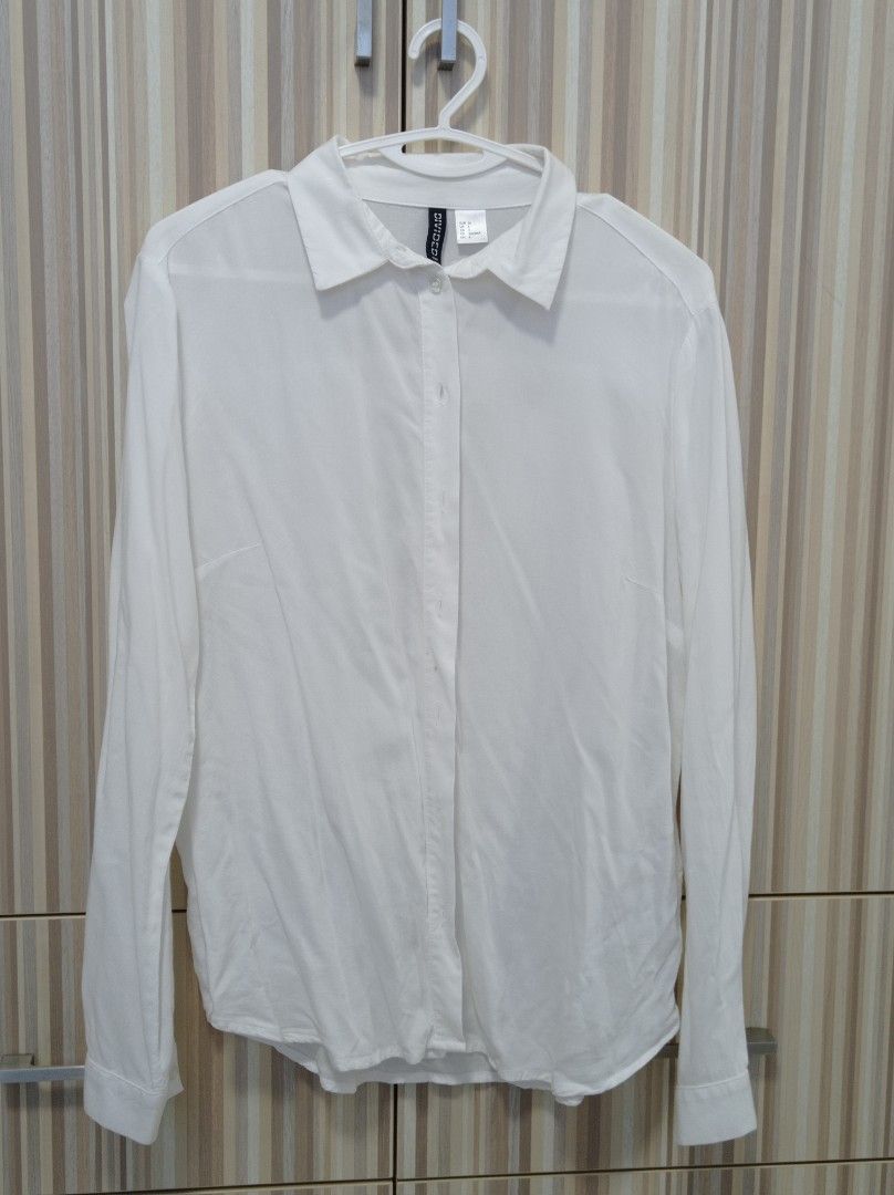 H M White blouse Women s Fashion Tops Blouses on Carousell