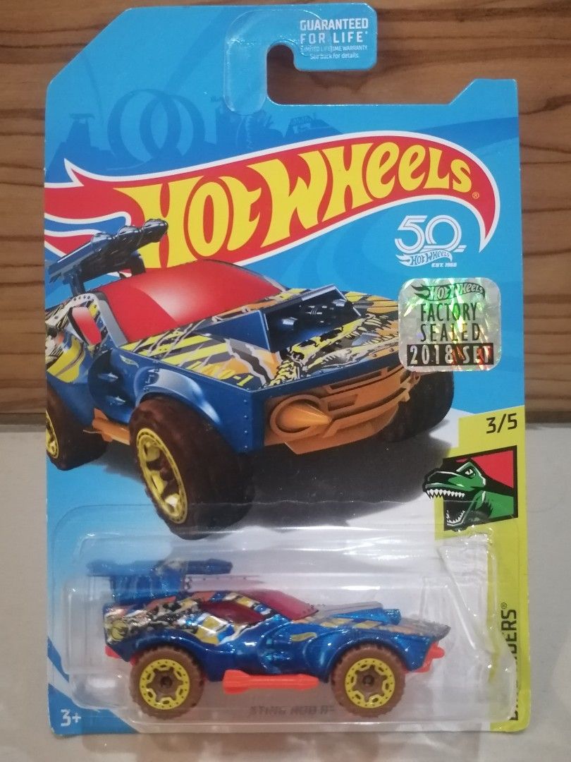 Hot Wheels 2018 Dino Riders Sting Rod II Dark Blue Regular