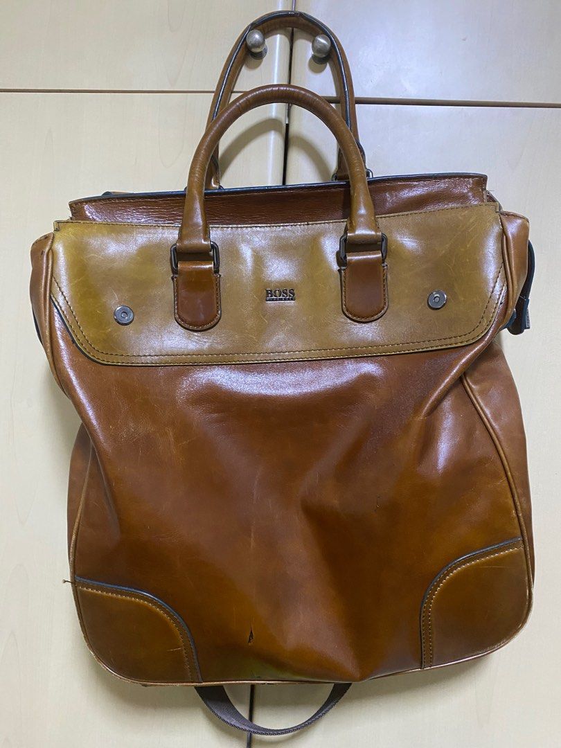 Hugo boss genuine leather on sale