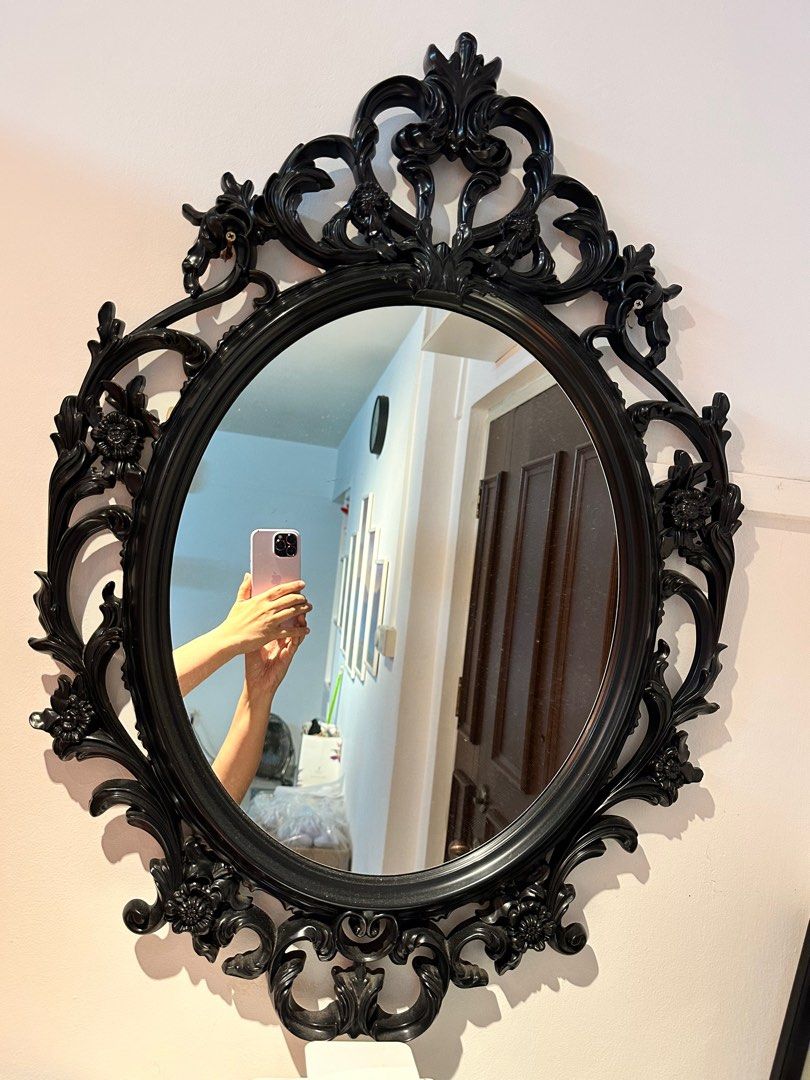IKEA Black Mirror, Furniture & Home Living, Home Decor, Mirrors on