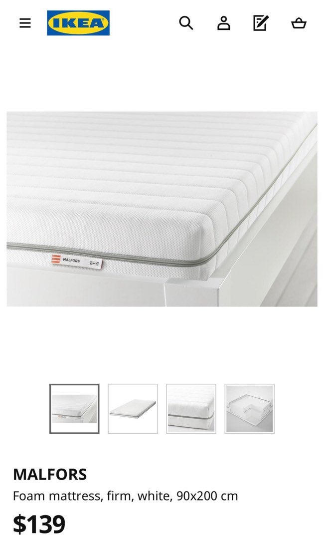 IKEA Malfors mattress, Furniture & Home Living, Furniture, Bed Frames