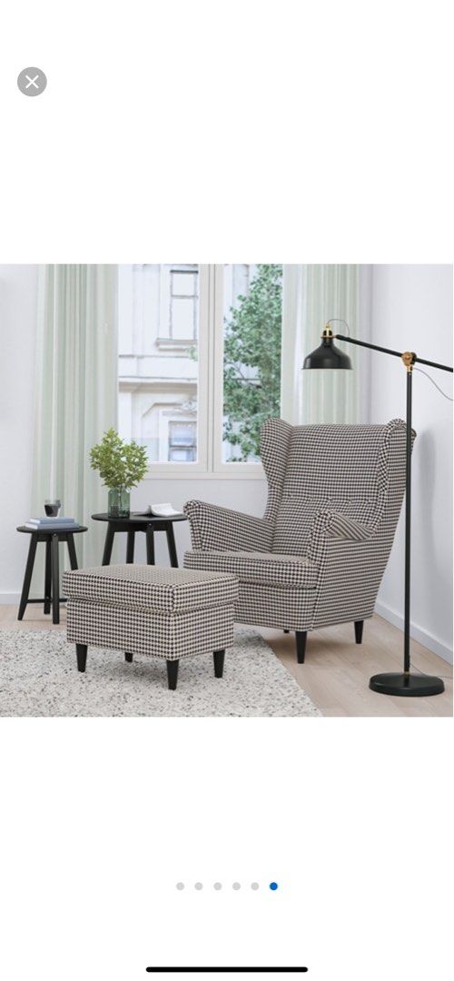 Ikea strandnom checkered chair, Furniture Home Living, Furniture