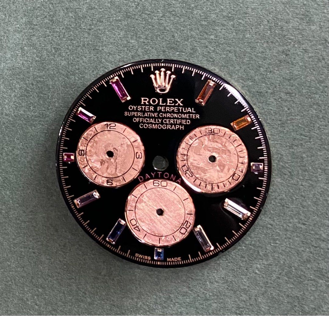 Instock Custom Rolex Daytona Rose Gold Rainbow Bezel and Dial Set