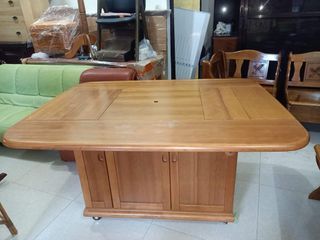 ‼️JAPAN FURNITURE SOLID WOOD FOLDABLE DINNING TABLE WITH DRAWER IN GOOD CONDITION‼️