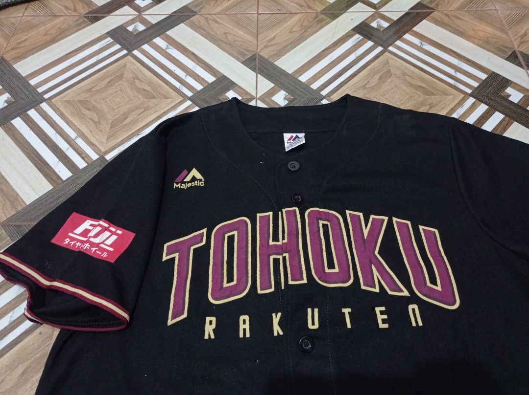 Vintage Majestic JAPAN Tohoku Rakuten Golden Eagles Baseball Jersey L NWOT